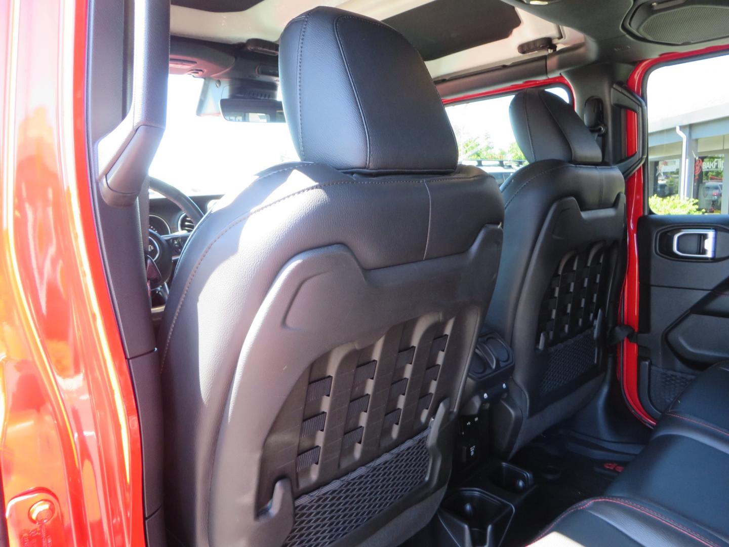 2020 Red /black Jeep Gladiator Rubicon (1C6JJTBG6LL) with an 3.6L V6 DOHC 24V engine, 6M transmission, located at 2630 Grass Valley Highway, Auburn, CA, 95603, (530) 508-5100, 38.937893, -121.095482 - Rubicon Gladiator featuring a Mopar suspension system with Fox shocks, 17" AEV wheels wrapped in 37" BFG tires, Warn Winch, Rock sliders, Cascade front license plate holder, Impact bedliner, Built Right Industries bed Molle panels, and Window tint. - Photo#44